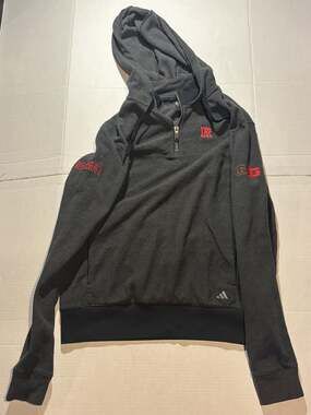 Adidas Rutgers Scarlet Knights Big Ten Fleece Quarter Zip Hoodie Size Medium
